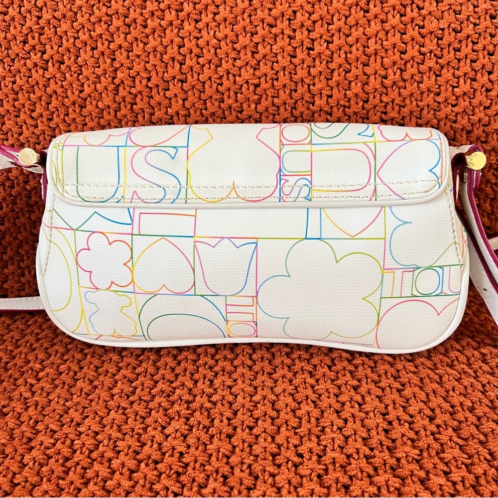 Tous Crossbody Bag - Multicolored Monogram Canvas - White Leather - - Picture 7 of 13